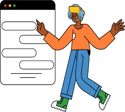 Illustration representing the Webilia support team
